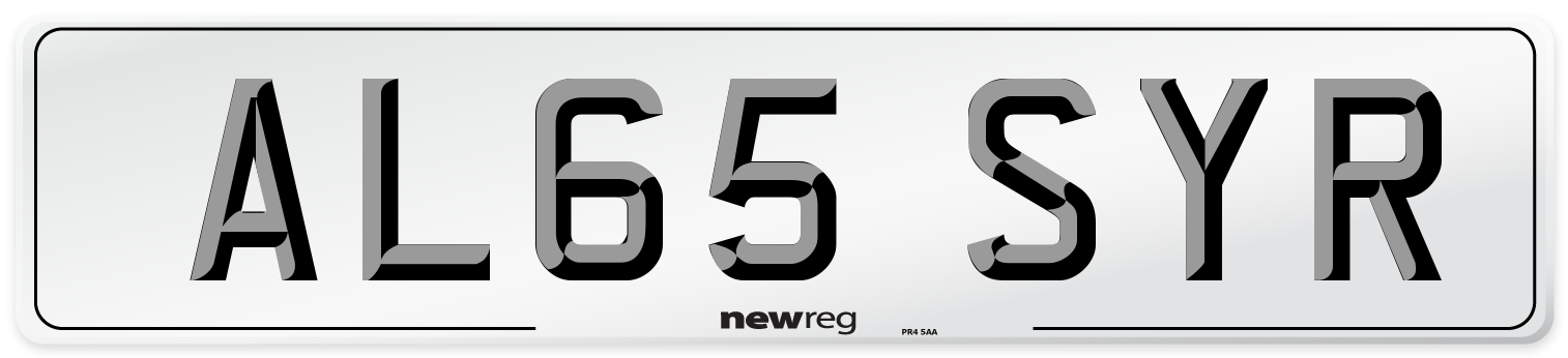 AL65 SYR Number Plate from New Reg